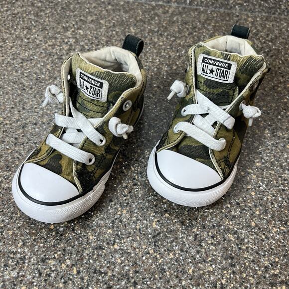 Converse All Star Kids Toddler Size 7 High Top Camo Canvas Sneaker Shoes Lace Up - Picture 1 of 9
